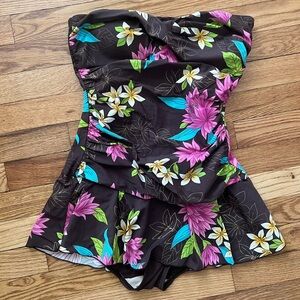 Vintage Floral Swim Dress